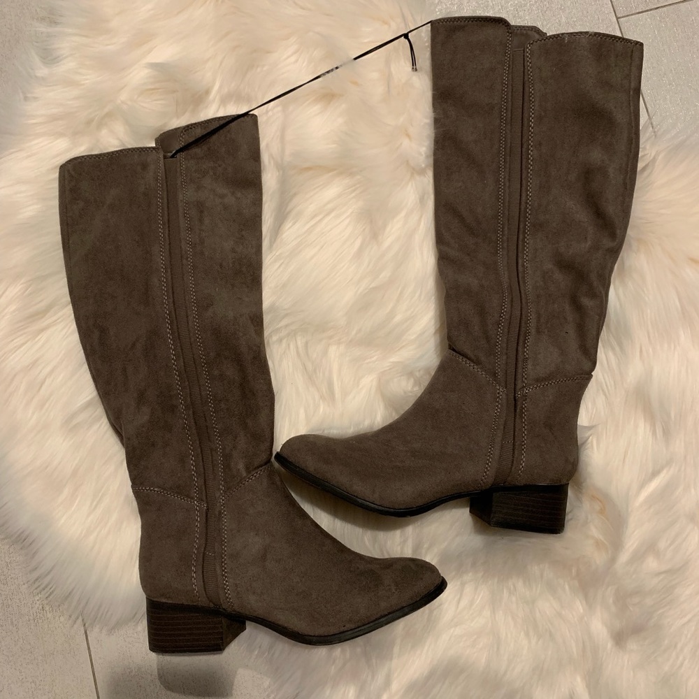 Merona evie faux suede taupe knee high boots - Picture 6 of 7